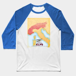 Illustrated map of the Alps Baseball T-Shirt